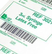 Pharmaceutical label, syringe and medical products labels