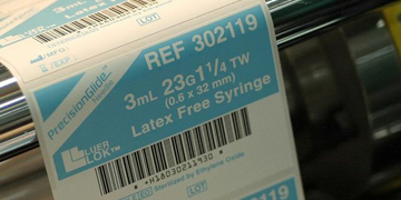 药品行业的标签，注射器的标签